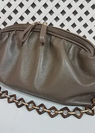 Сумка женская "дева" натуральная кожа, капучино флотар