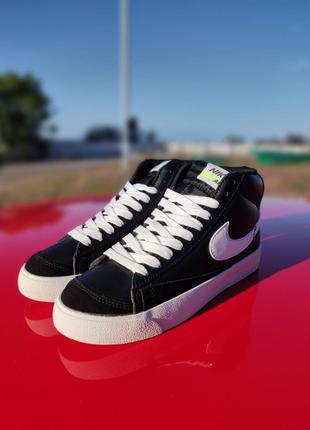 Nike blazer mid black&amp;white6 фото