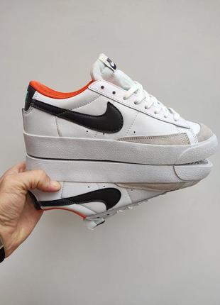 Nike blazer low white&amp;orange7 фото