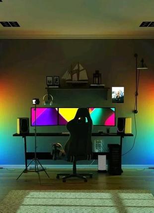 Угловой напольный светильник rgb торшер на usb, светодиодная led лампа подсветка c bluetooth управлением7 фото