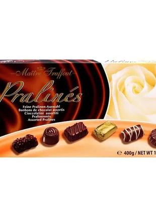 Шоколадні цукерки в коробці праліне maitre truffout pralines, 400 г, австрія