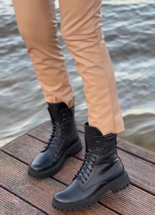 Жіночі шкіряні черевики. зима/демі ptaha_shoes5 фото
