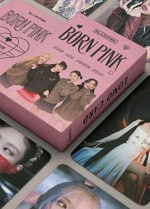 Картки black pink born pink 55 штук у пакованні до поп k pop lomo-ломо фотокарти блек пінк