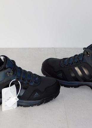 Ботинки мужские кожаные зимние адидас с мехом черные 46р2 фото