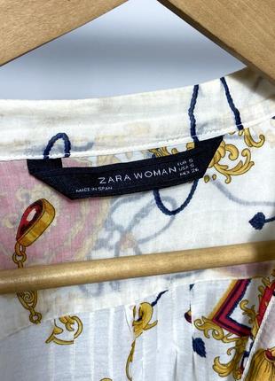 Блуза zara шелк и котон рубашка в стиле hermes versace10 фото
