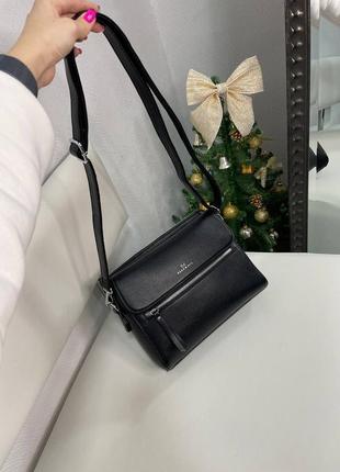 Черная, красивая и удобная сумочка.(кожа зам)4 фото