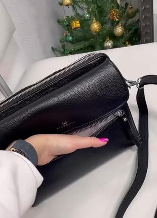 Черная, красивая и удобная сумочка.(кожа зам)6 фото