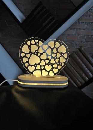 Нічник "серце з серцями" ❤️