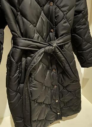 Стеганая куртка-пальто на силиконе7 фото