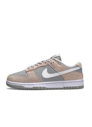 Женские кроссовки найк Dutch nike sb dunk low prm grey beige suede
