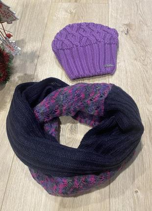 Теплый набор шапка и шарф-хомут3 фото