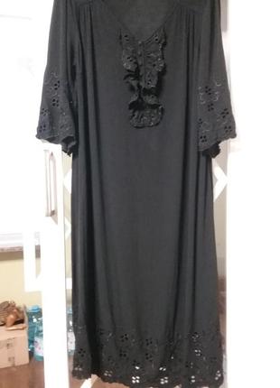 Черное кружевное платье батал1 фото