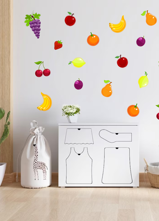 Вінілова інтер'єрна наклейка кольорова декор на стіну, шпалери та інші поверхні "фрукти.