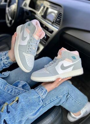 Кросівки nike jordan 1 retro grey2 фото