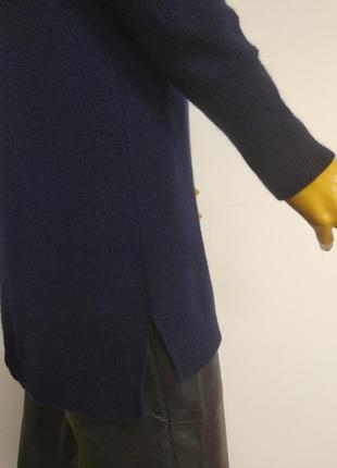 Marc o'polo теплый базовый вязаный удлиненный натуральный джемпер свитер туника пуловер кофта темно синего цвета шерсть кашемир s xs m5 фото
