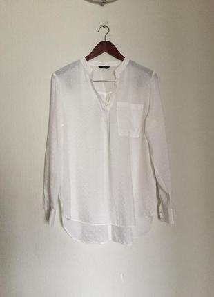 Белоснежная легкая блузка в точечку1 фото