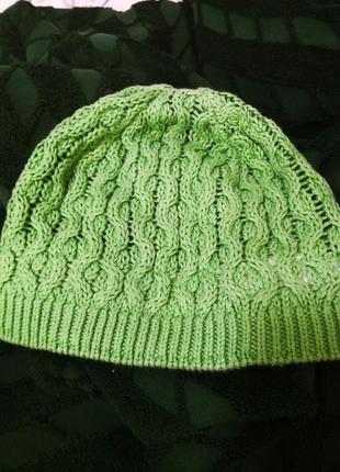 Шапка gap хлопок кашемир/демисезонная женская шапочка зеленый1 фото