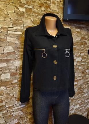 Теплый жакет,пиджак,черный,укороченный,флисовый пиджак, queen10 фото