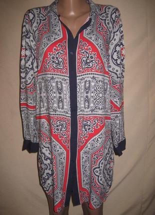 Вискозное платье рубашка халат warehouse р-р8