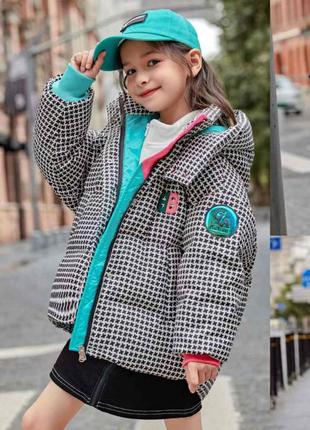 Куртка на девочку теплая демисезонная модно1 фото