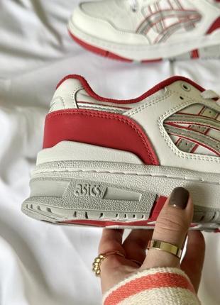 Крутейшие женские кроссовки asics ex89 white red молочные с красным6 фото