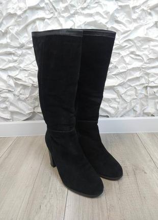 Женские зимние замшевые сапоги черные размер 391 фото