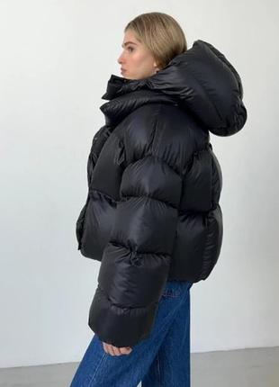 Куртка puffer oversized чорна m/l