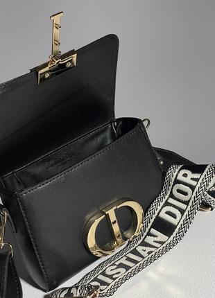 Сумка у стилі christian dior 30 montaigne bag black leather5 фото