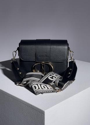 Сумка у стилі christian dior 30 montaigne bag black leather2 фото