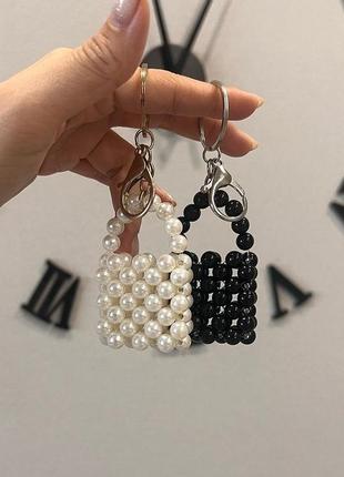 Брелок сумка з намистин, маленька сумочка-брелок, ручна робота