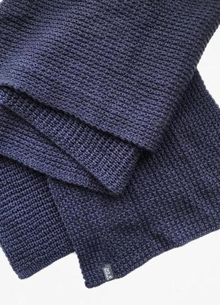 Шерстяной темно-синий шарф jack wolfskin вовняний шалик шарф3 фото