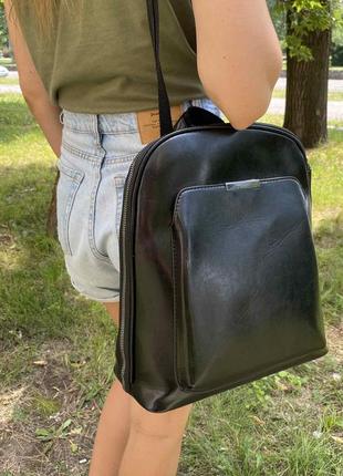 Женский портфель сумка трансформер черный коричневый экокожа супер качество2 фото