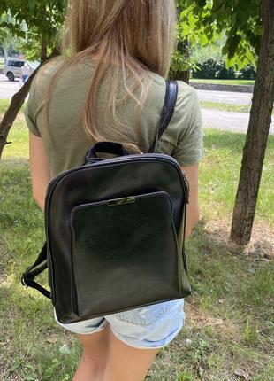 Женский портфель сумка трансформер черный коричневый экокожа супер качество9 фото