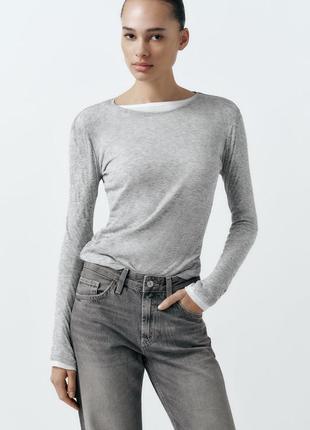 Плотные серые джинсы женские zara new3 фото