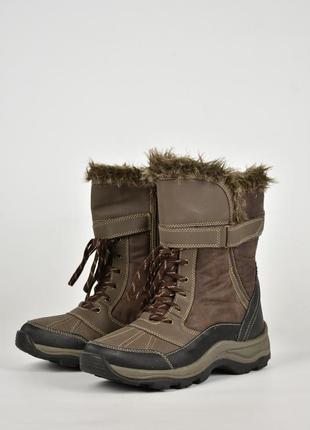Clarks женские высокие зимние ботинки  с мехом серые размер 391 фото