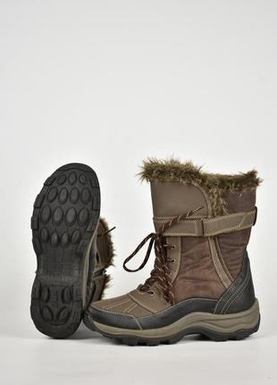 Clarks женские высокие зимние ботинки  с мехом серые размер 399 фото