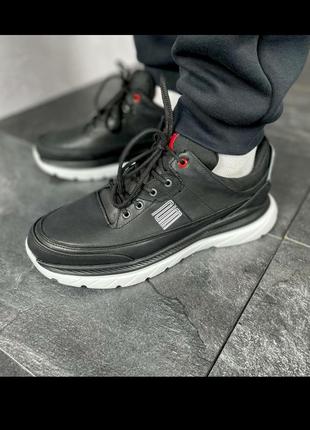 Кожаные мужские кроссовки jordan черные6 фото