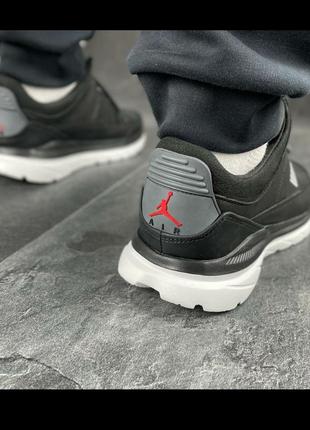 Кожаные мужские кроссовки jordan черные8 фото