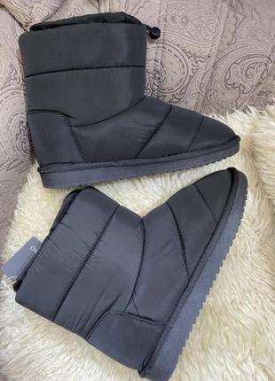 Новые дутые чёрные зимние ботинки 40,5-41 р oysho9 фото