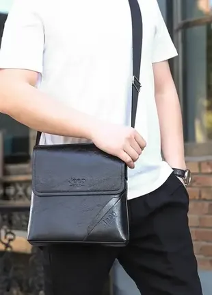 Чоловіча сумка-планшет jeep через плече, барсетка сумка-планшет для чоловіків екошкіра