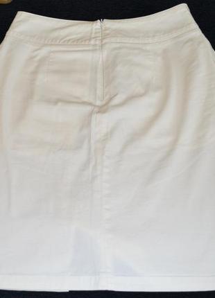 Белая котоновая короткая юбка с карманами8 фото