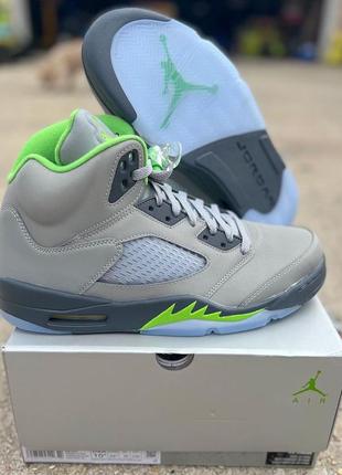 Кроссовки nike air jordan 5 retro green bean grey джордан ретро стальные рефлективные