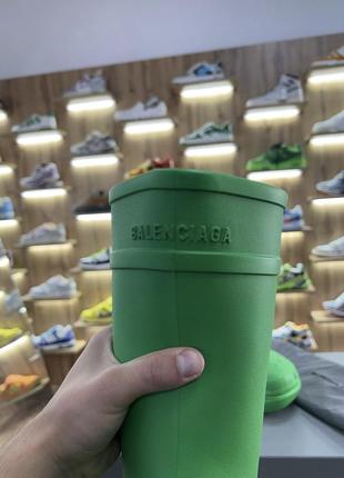 Гумові чоботи balenciaga x crocs rain boots green5 фото