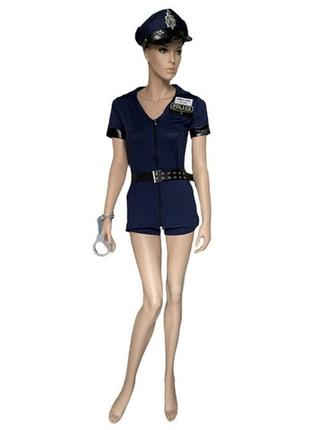 Пеньюар костюм полицейская с шортами crisp love s-м набор из 4 вещей синий