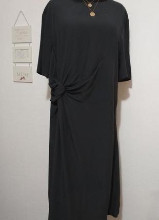 Фирменное натуральное свободное платье базового графитового цвета 100% вискоза6 фото