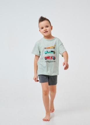 Пижама для мальчика smil 104515 серо-зеленый меланж