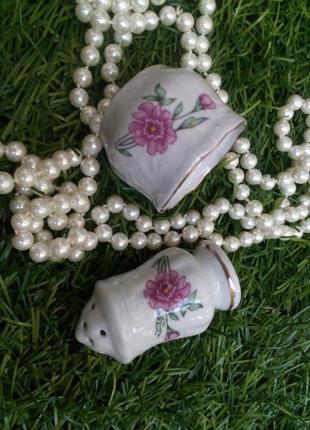 Барановка! 1980-э! советский набор спецовощниц солонка и перечница срстр фарфор деколь винтаж барановка