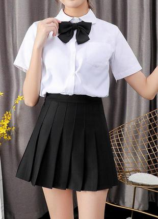 Черная бабочка на резинке бантиком 9301 бантик аниме на девочку в школу под рубашку блуза3 фото