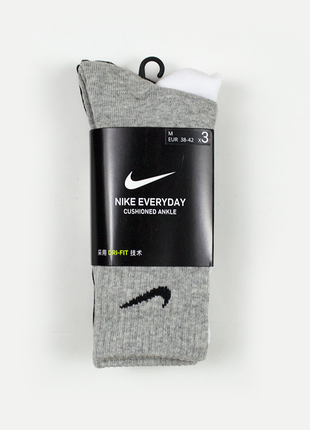 Высокие носки nike everyday s 34-38 mix серый черный белый