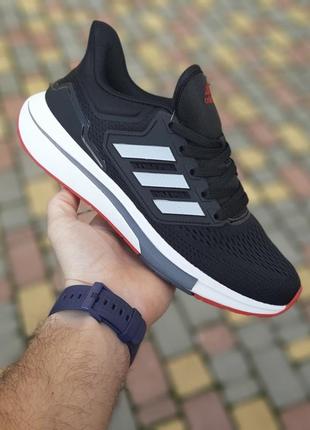 Крутые мужские кроссовки adidas eq 21 run black чёрные